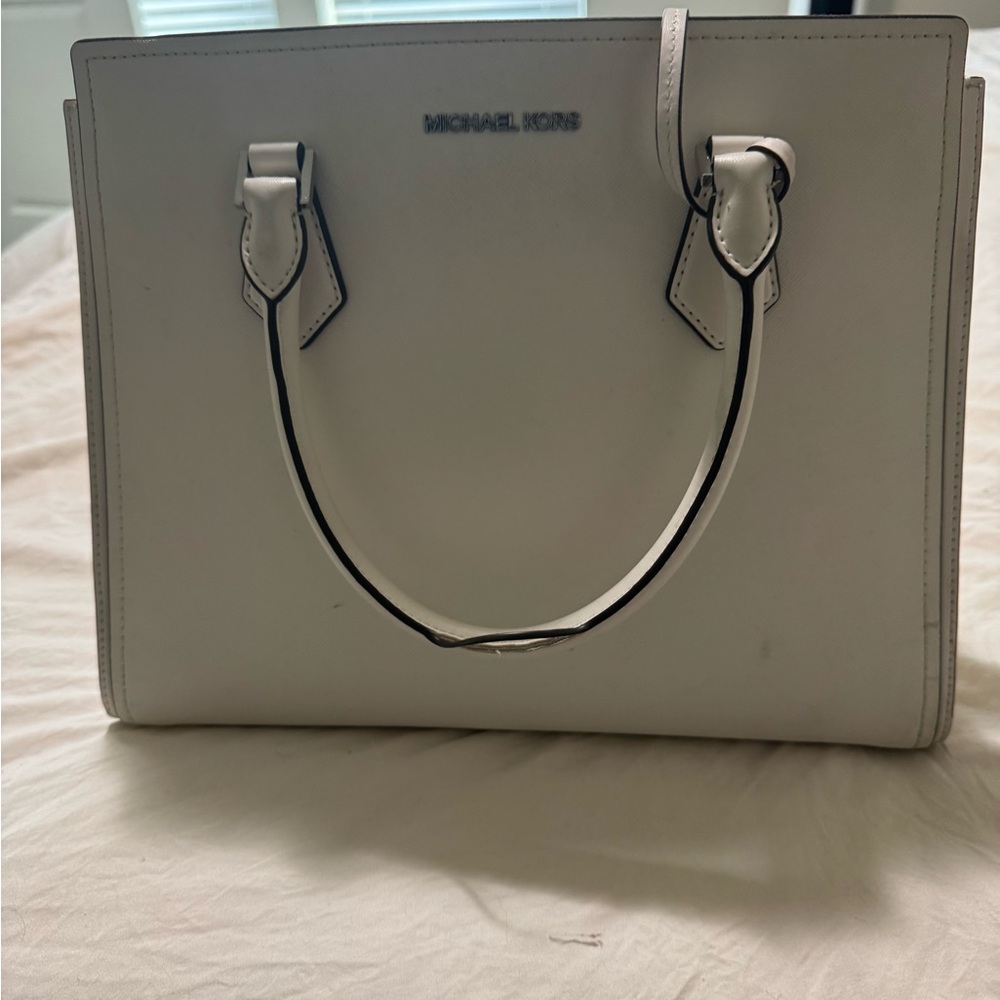 Michael Kors White Saffiano Tote Bag